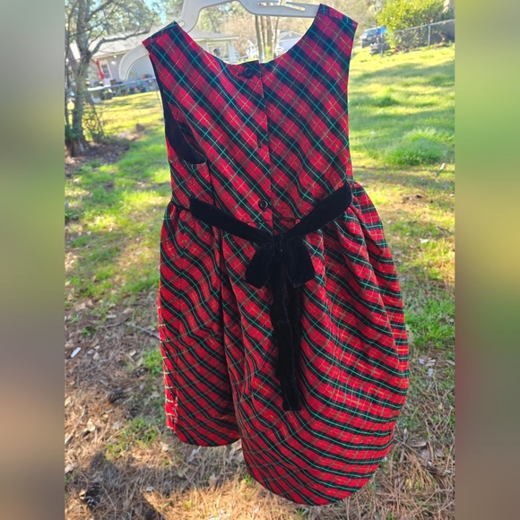 La Princess Red Plaid Girls Dress 3T - Picture 3 of 6